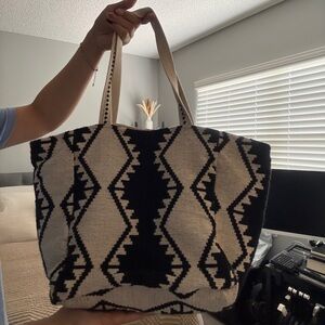Black and White Geometric Tote Bag